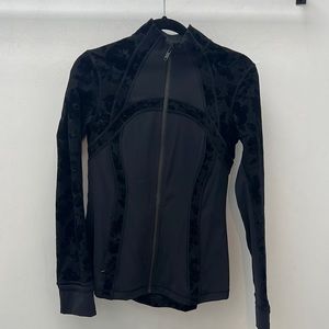 limited addition define jacket with floral velvet detailing. gently worn. size 8